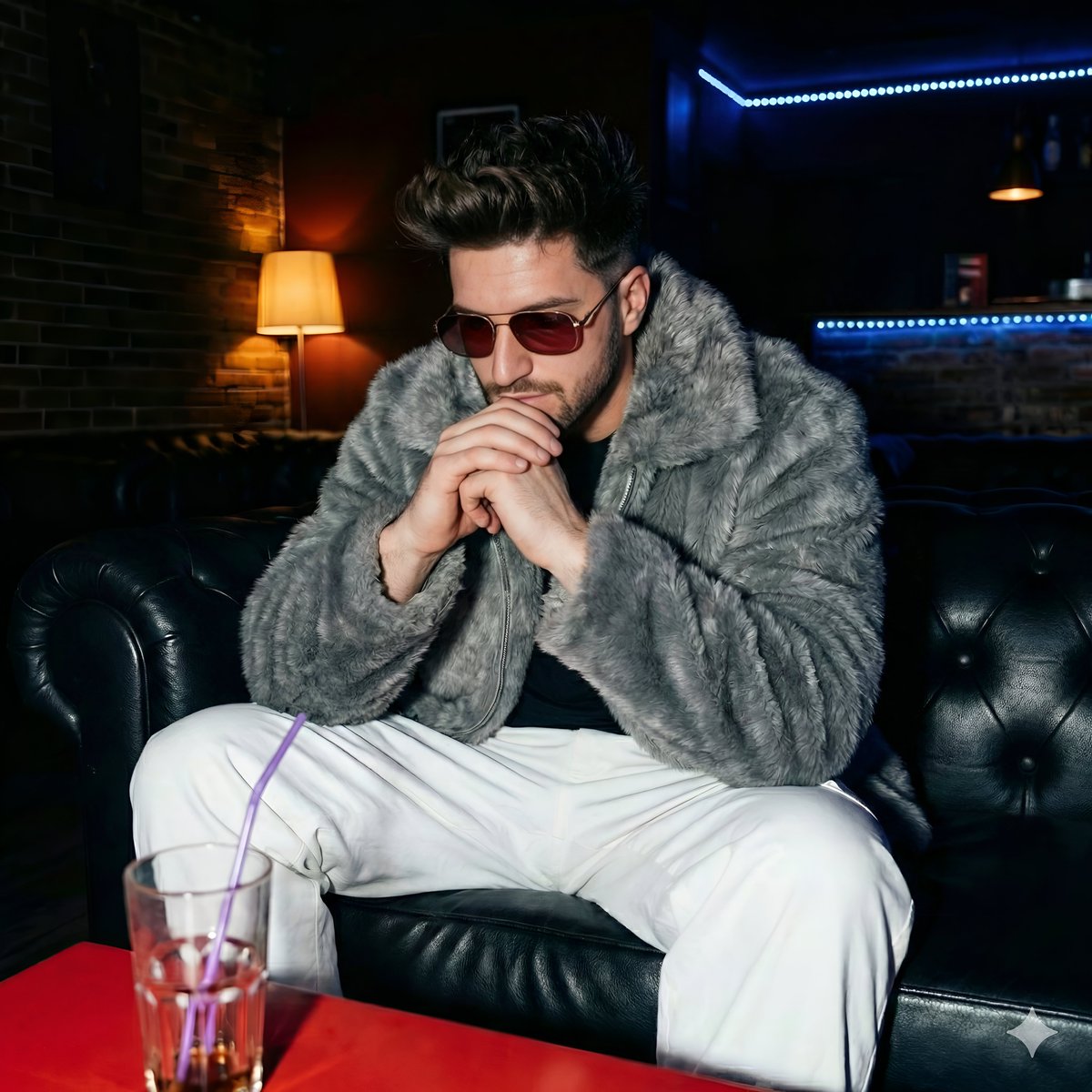 Contemplating under Neon Lights