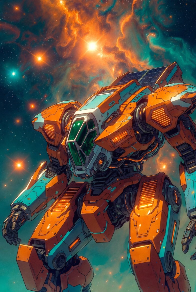 Sci-fi Ideas: Mech Battle Suit in Grok, Comic Style