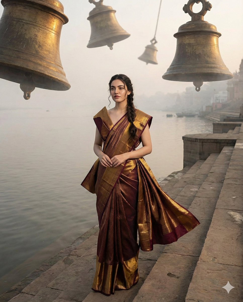 Fashion Editorial Portrait at Dawn by a Misty River
