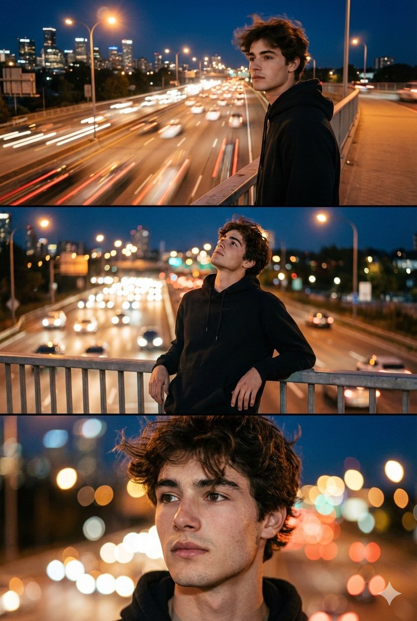 Google Gemini Nano Banana Pro - Night City Bridge Photography