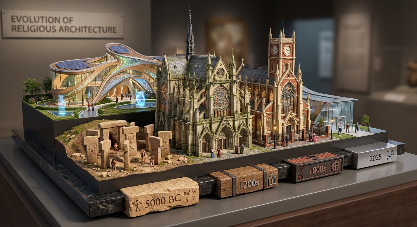 Evolution of Religious Architecture Diorama