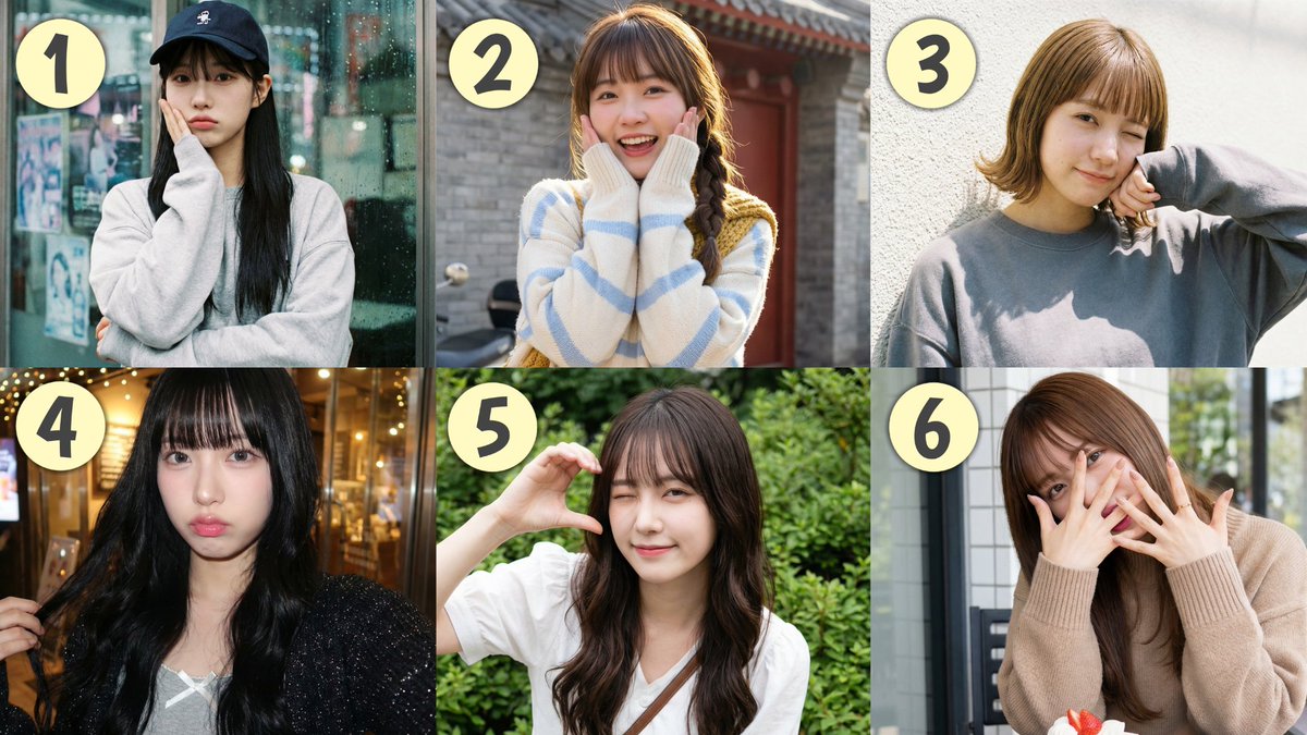 Collection of cute poses achievable with AI