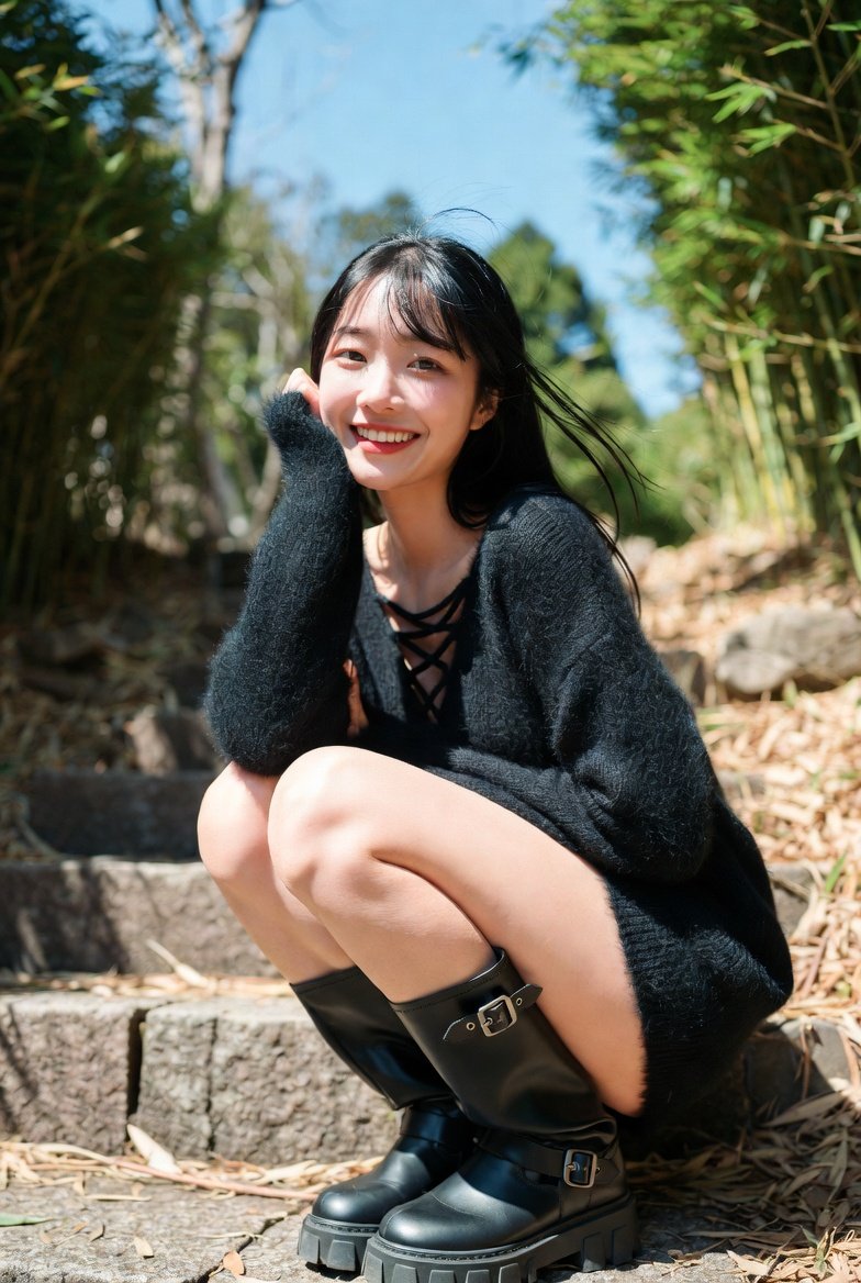 Young Asian Woman Radiating Youthful Energy