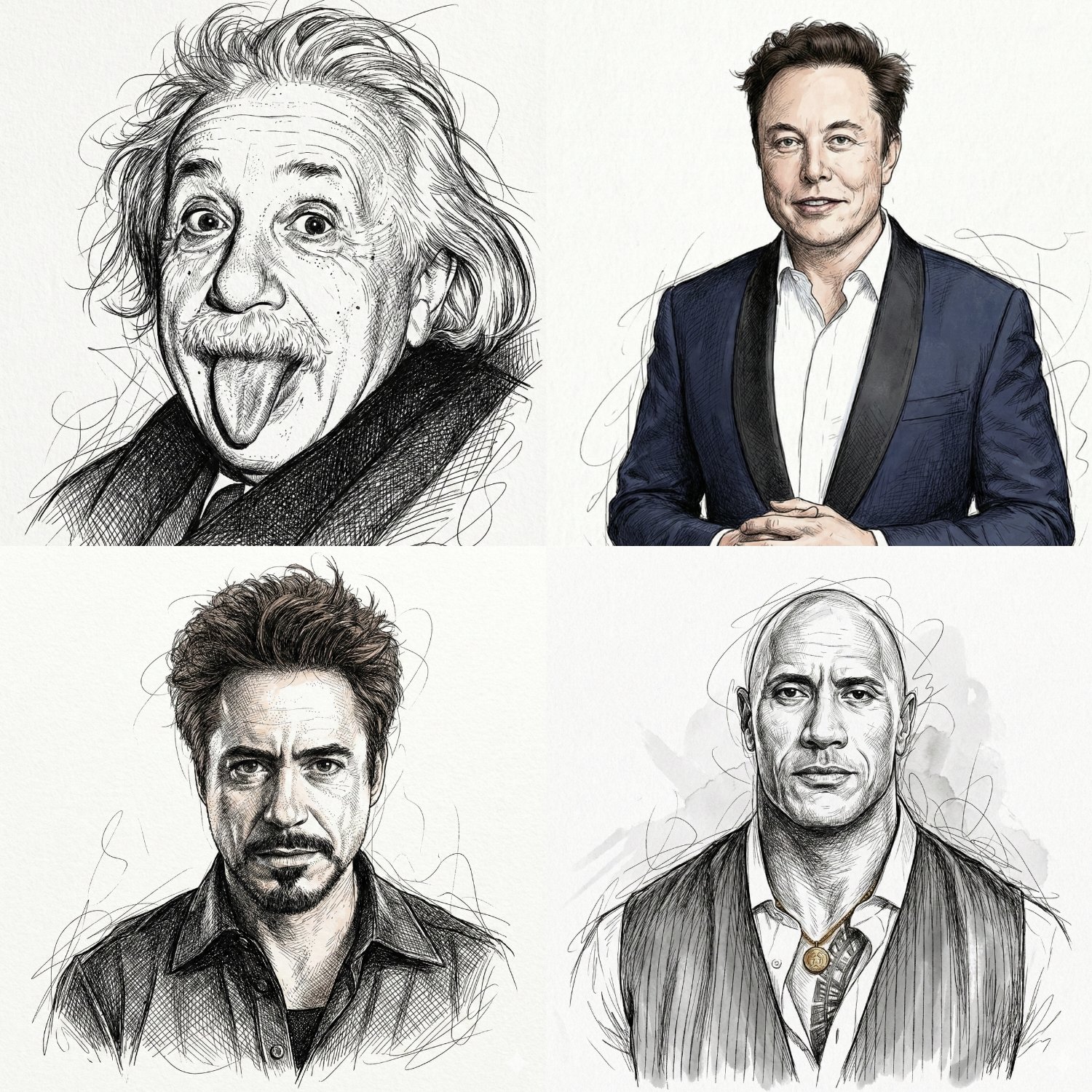 Highly Detailed Sketch Style Portrait