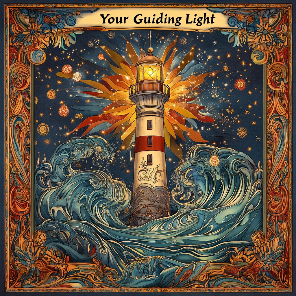 Intricate and Energetic Lighthouse Illustration