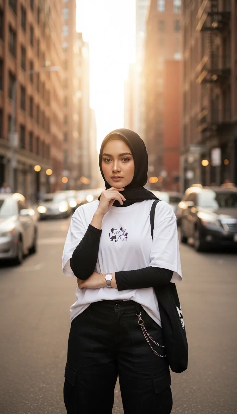 Cinematic Street Style Portrait in New York Style