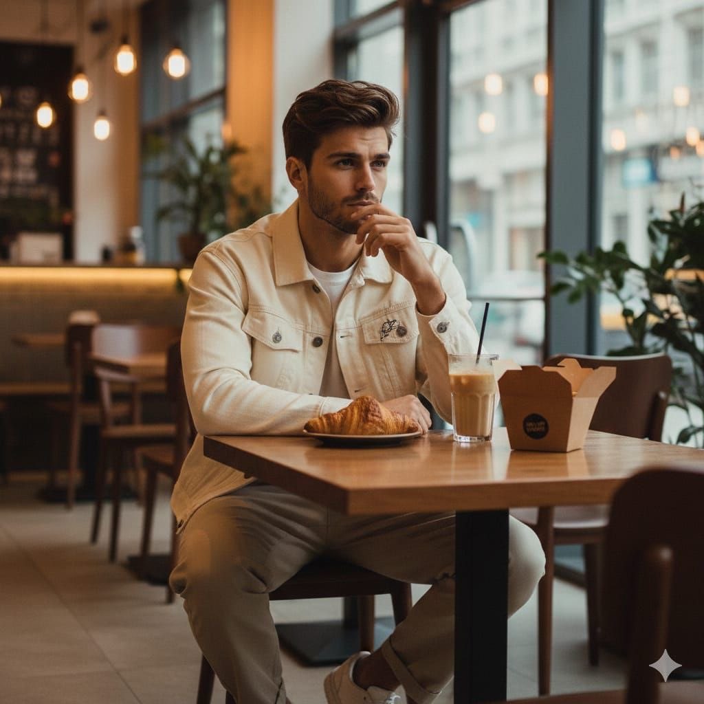 Modern Coffee Shop Solo Portrait