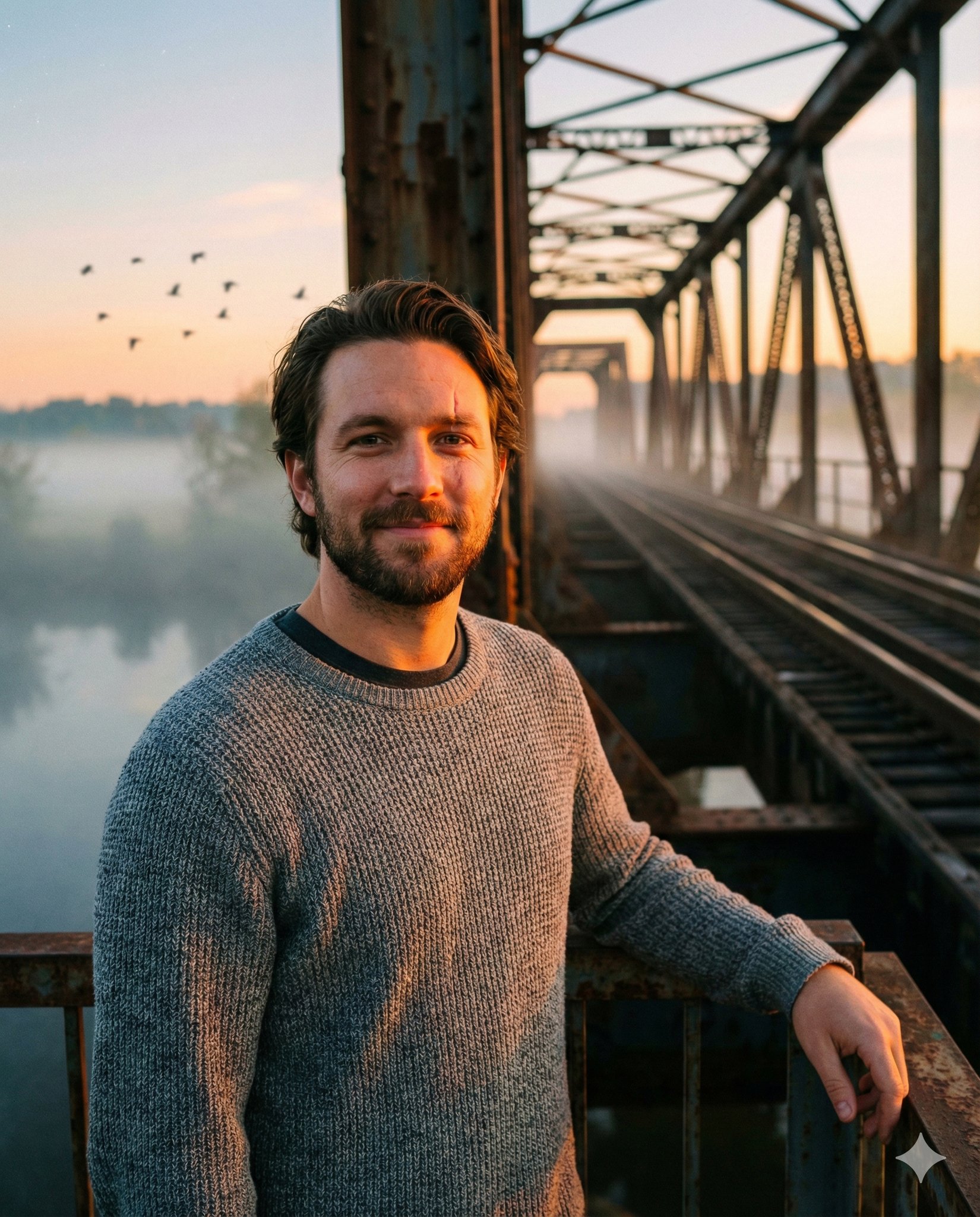 Sunrise Train Bridge Photograph