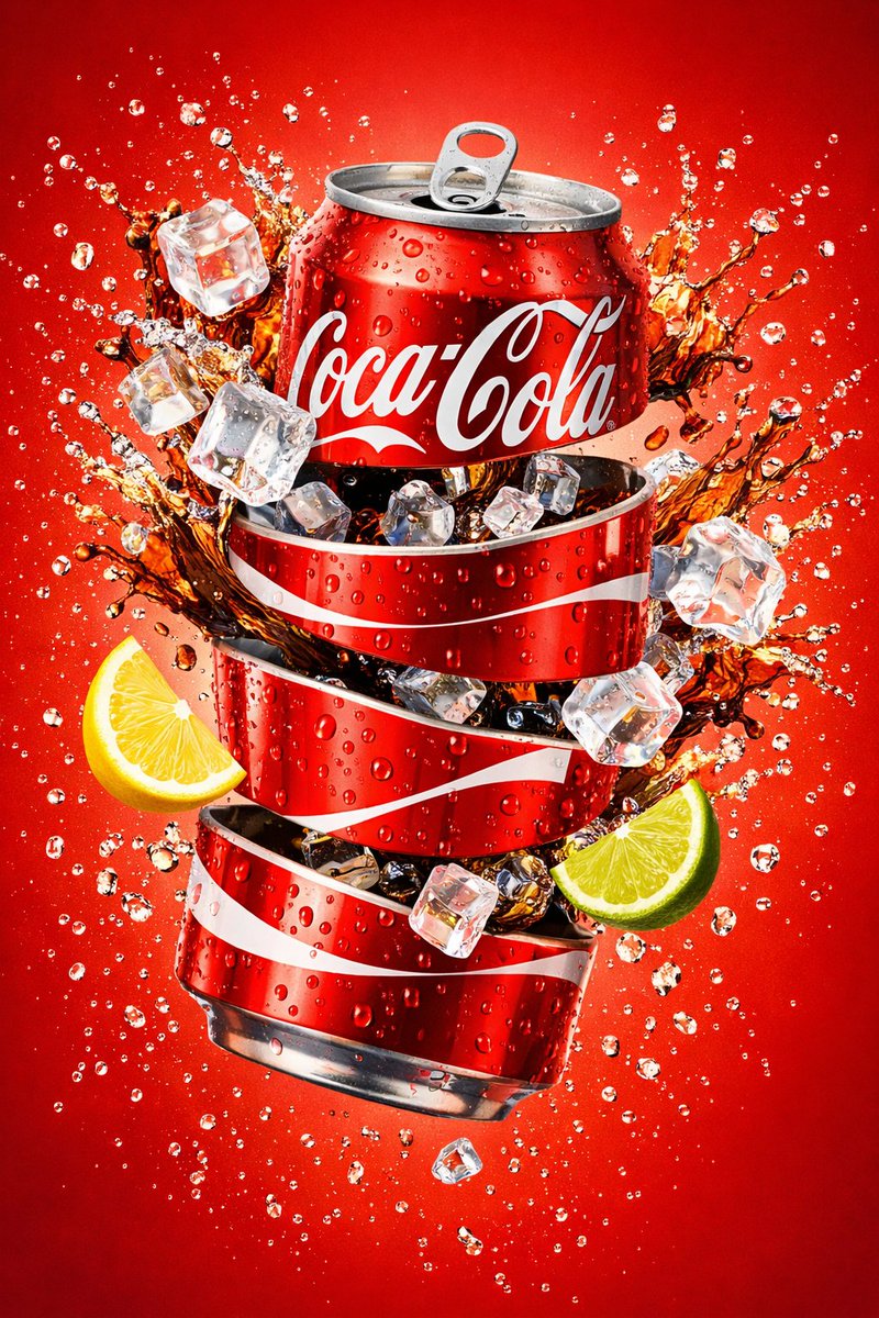 Creative Dynamic Coca-Cola Can Digital Artwork