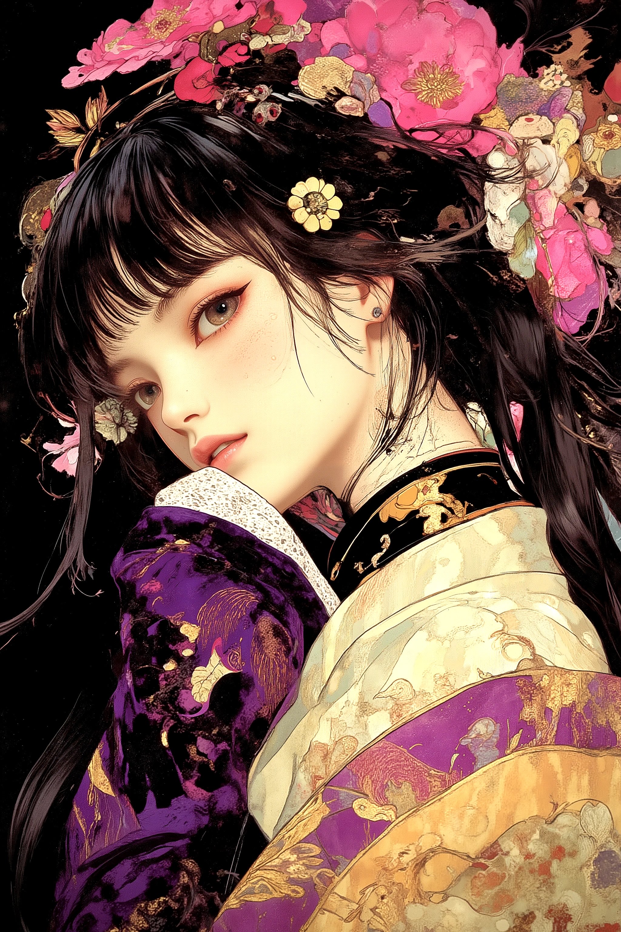 夜間和服×烟火👘🌙