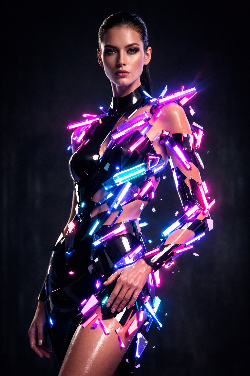 Ultra-Realistic High-Fashion Surreal Editorial Portrait of a Woman
