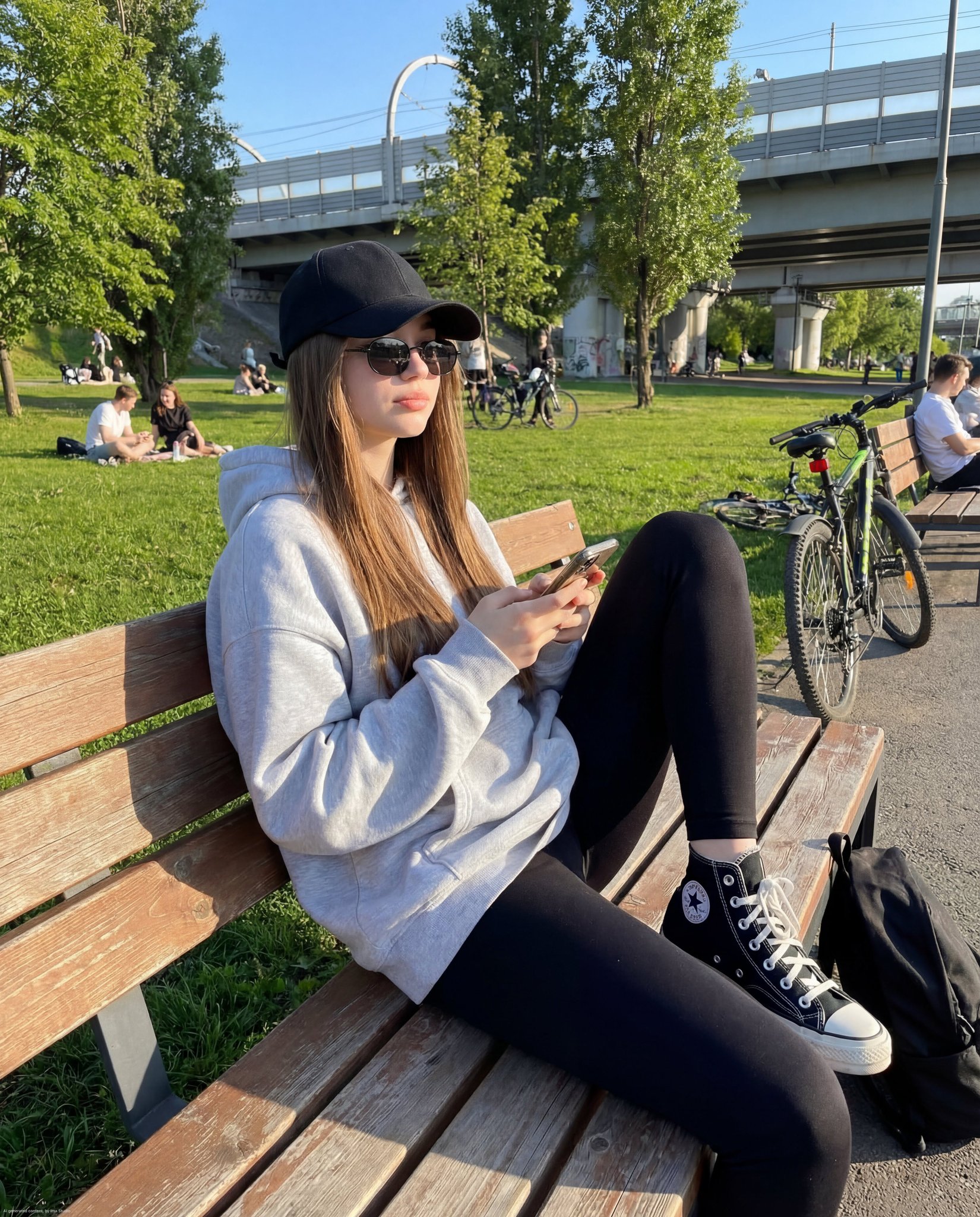 Google Gemini nano banana Pro - Young Woman's Summer Park Leisure Photo