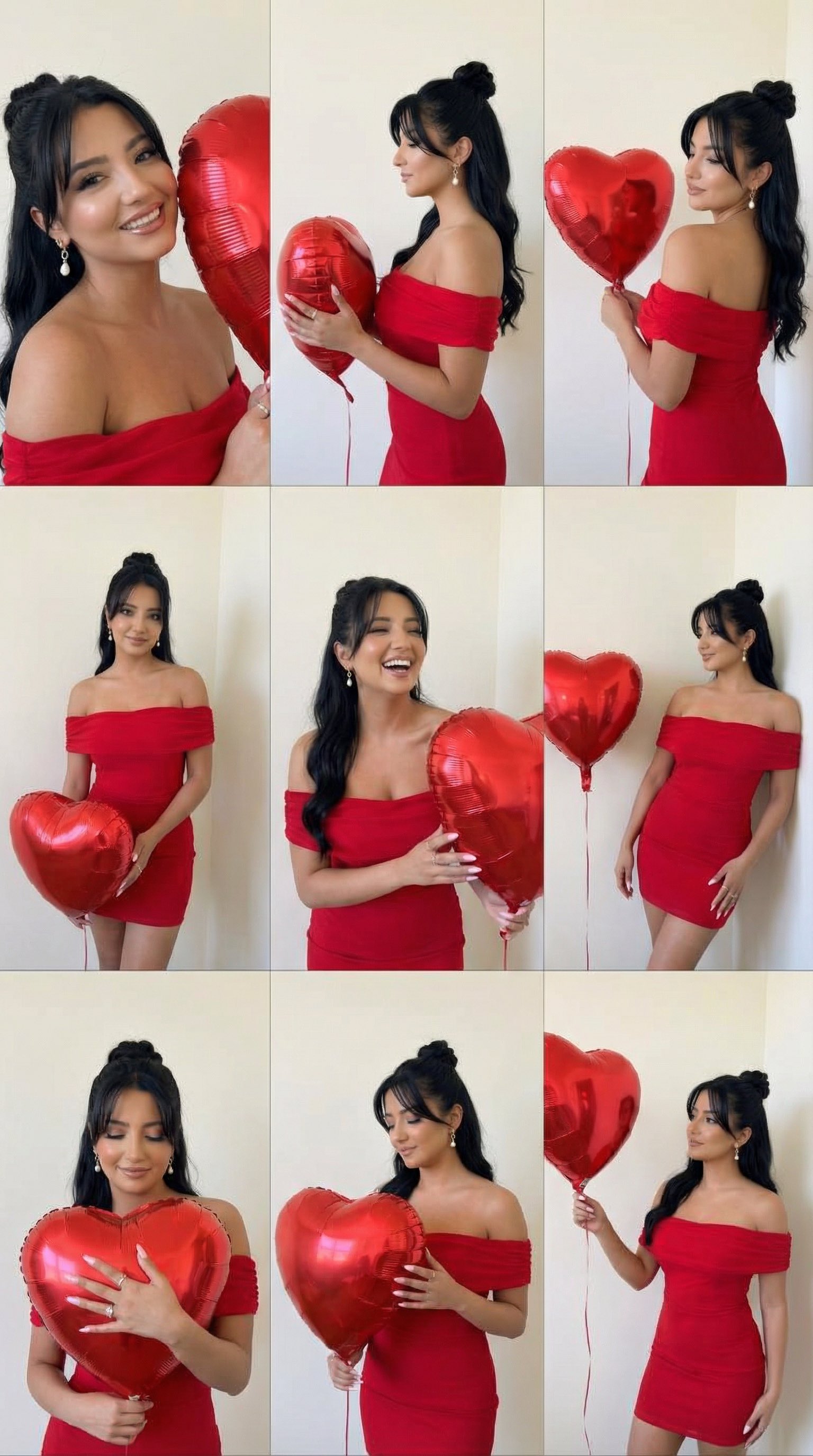 Romantic Valentine Rose Editorial Grid