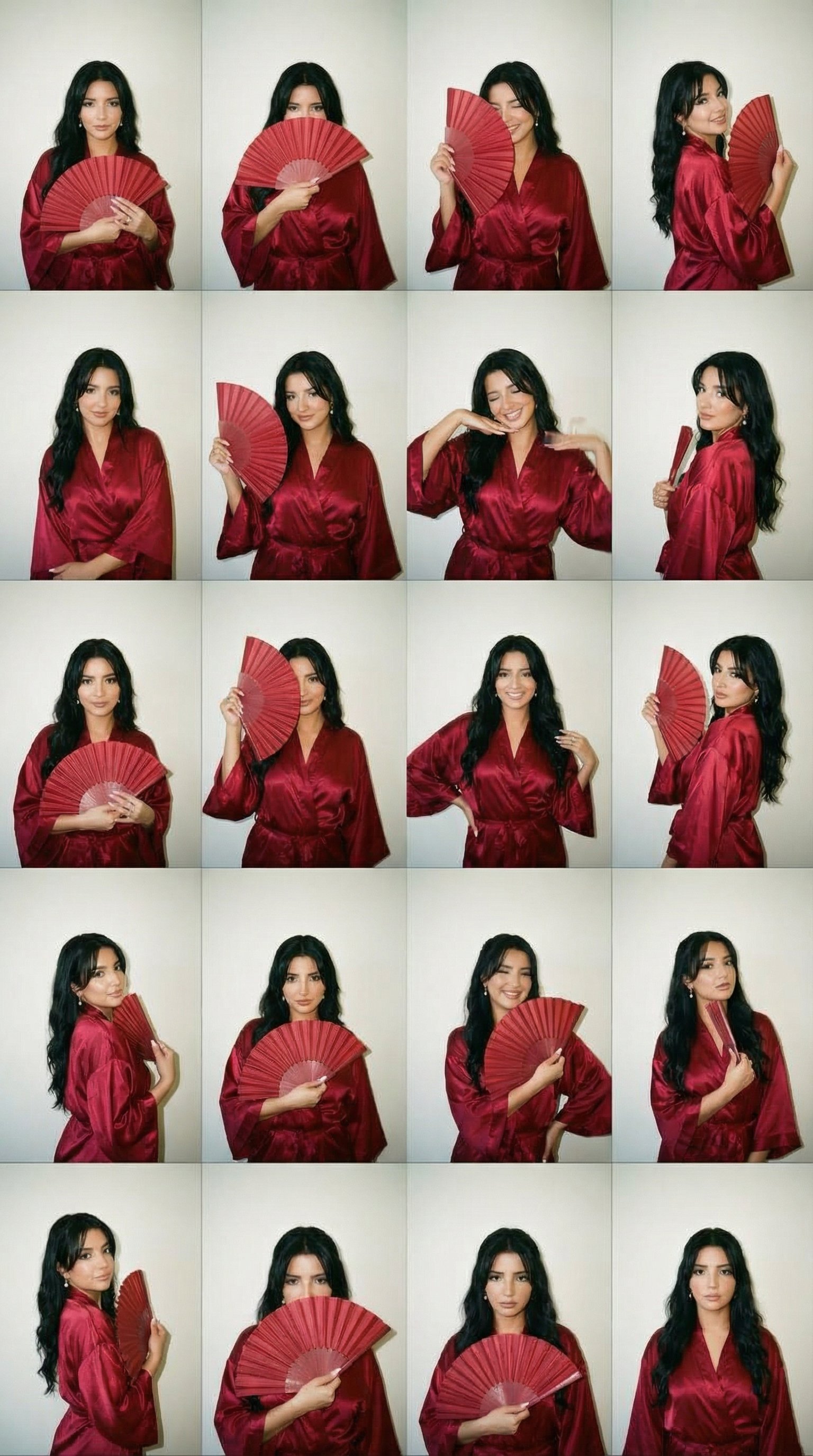 2000s Photobooth Style Red Satin Kimono Photo