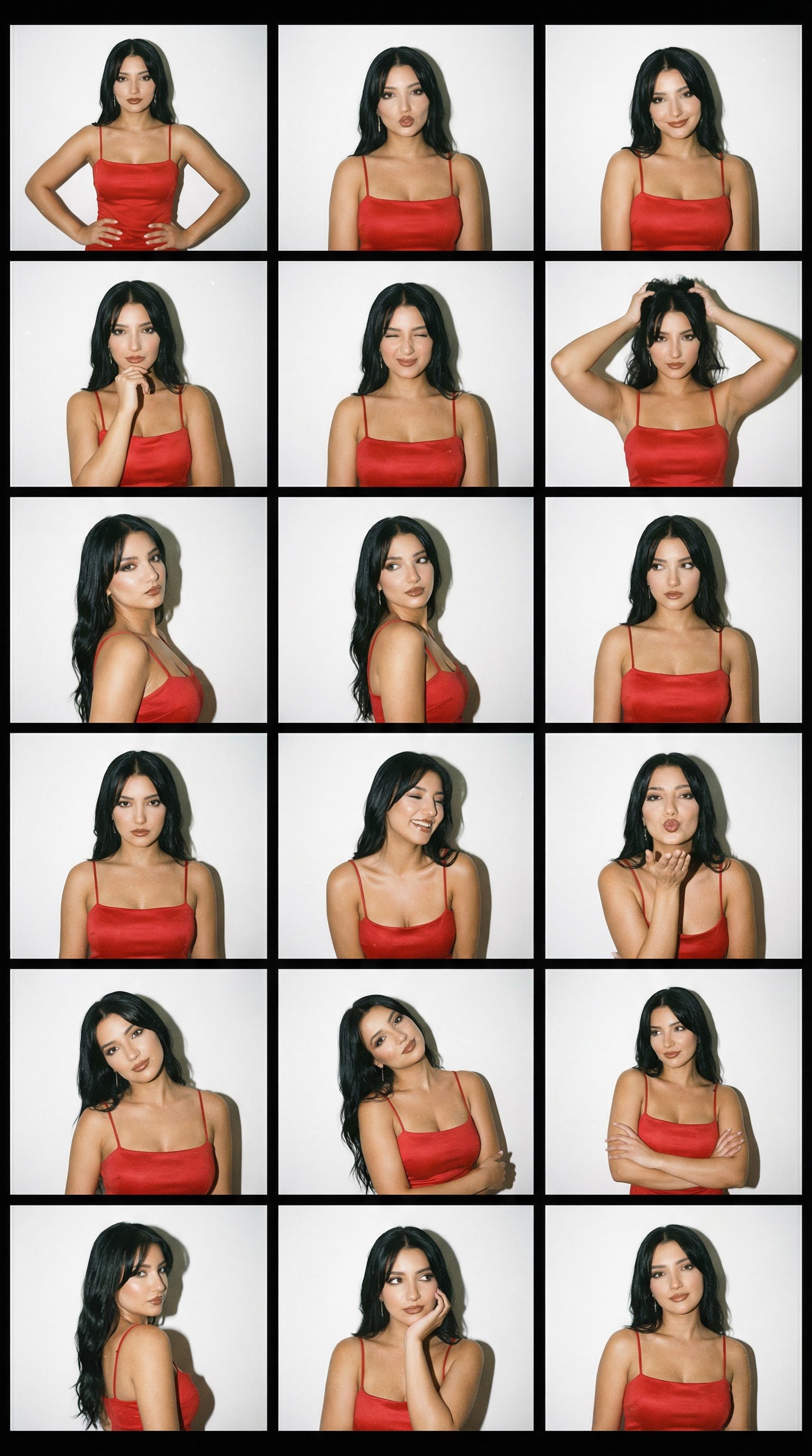 Early 2000s Photobooth Fashion Contact Sheet