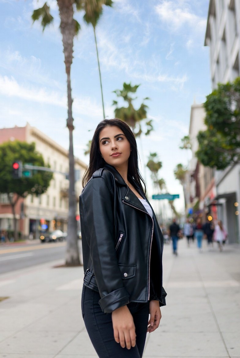 Young Adventurous Woman on Hollywood Boulevard