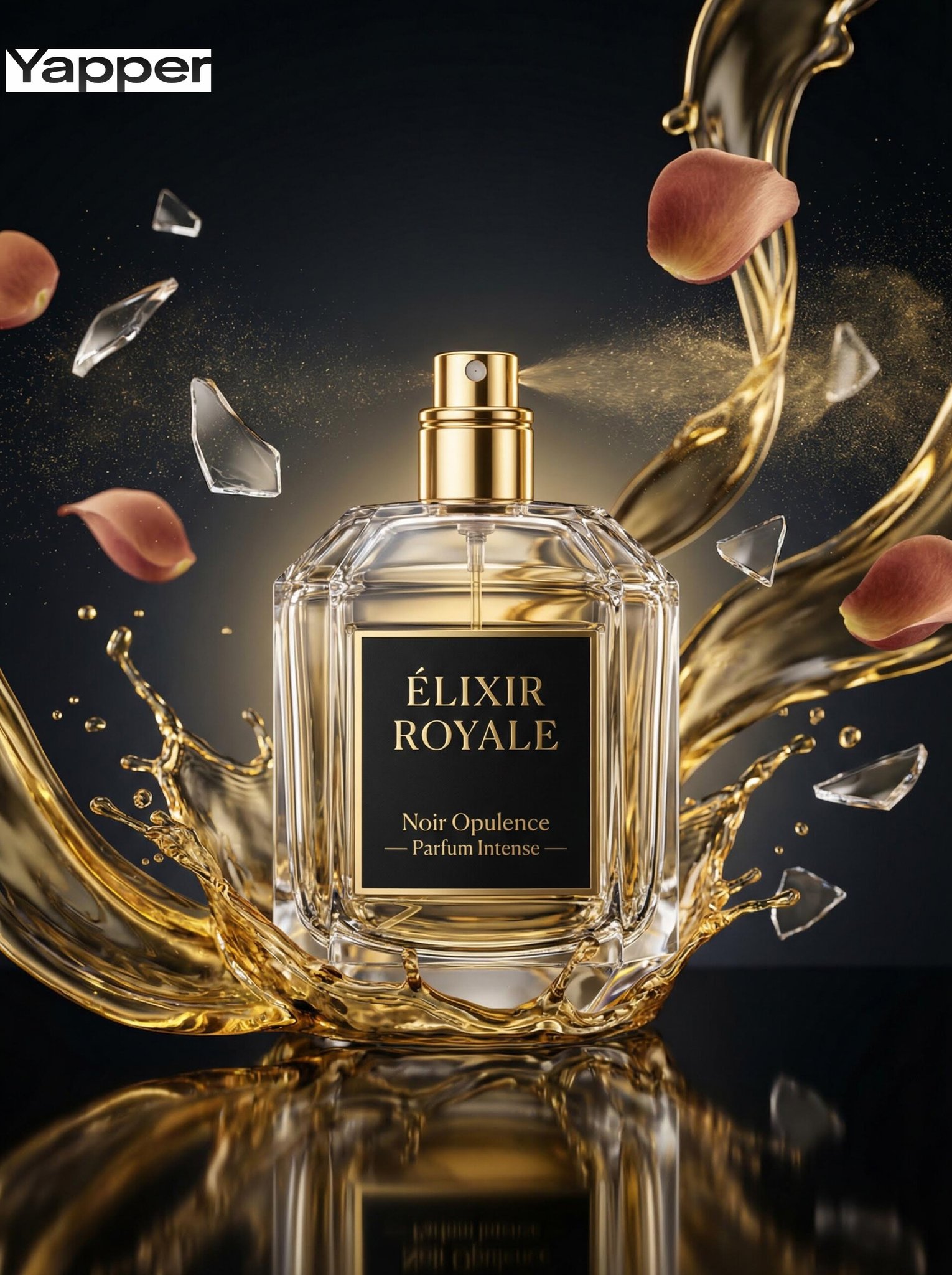 ÉLIXIR ROYALE Noir Opulence - High-Speed Luxury Perfume Commercial Photography