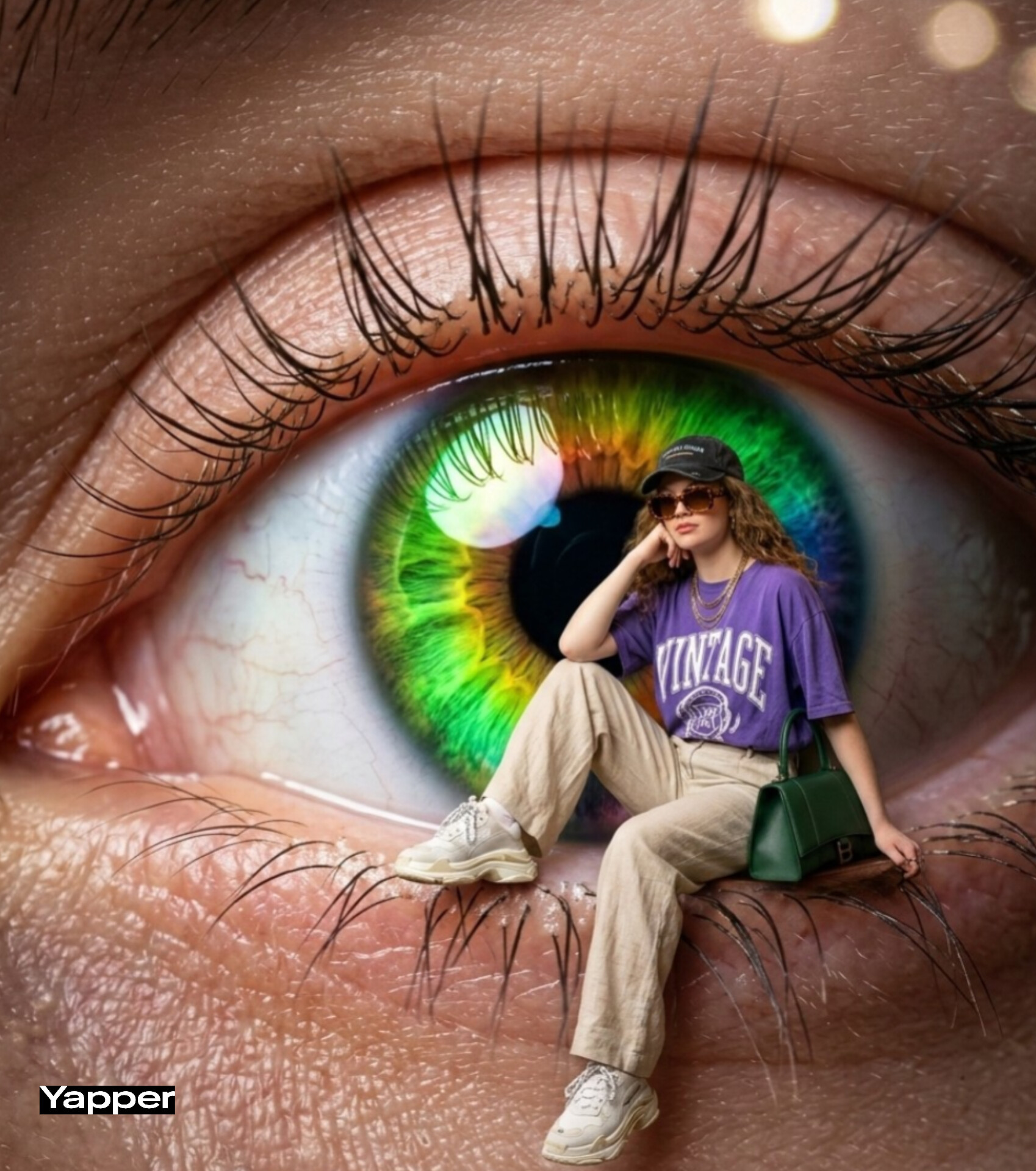 Ultra-realistic Surreal Macro Photograph of a Human Eye